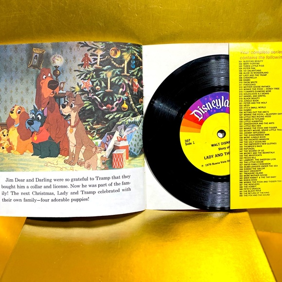WALT DISNEY’S VTG 1979 STORY OF LADY AND THE TRAMP RECORD & 24p READ ALONG BOOK - Picture 14 of 16